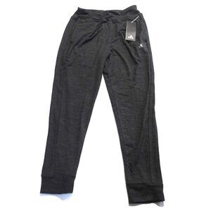 New Adidas Girls' 3S Cuffed Melange Jogger Pants Black Athletic M